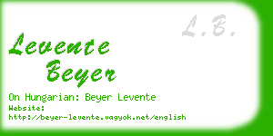 levente beyer business card